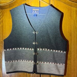 Woolrich Charcoal and Light Gray Cardigan Vest